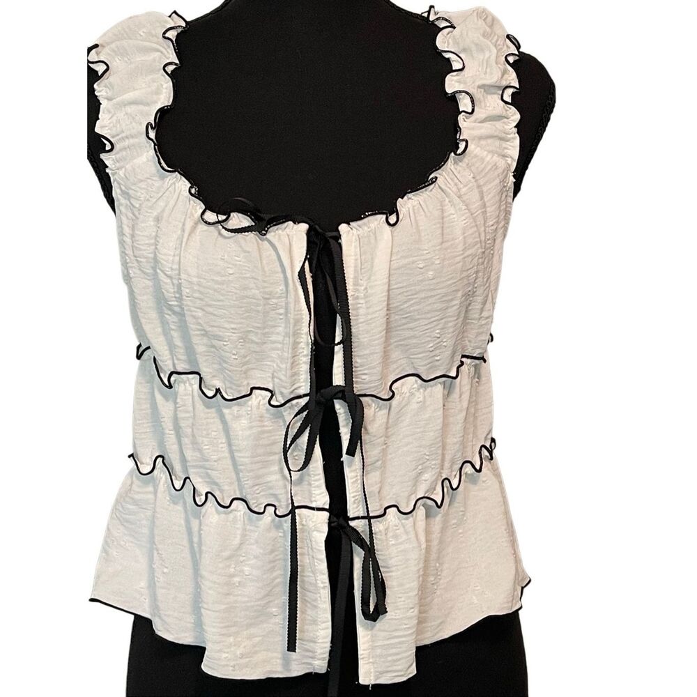 Kirious Women’s Contrast Bow Baby Doll Halter/Tank Top - Picture 9 of 13